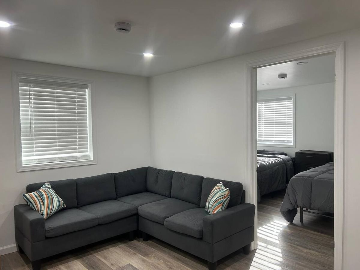 Living room in a furnished loft at Broadway Lofts, Fort Edward NY